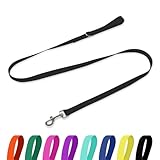 Kidding Pets Waterproof Dog Leash, 5/6 Ft Durable Odor-Proof Dog Leashes With Strong Metal Hooks Fits Small Medium Or Large Dogs (Black, 6Ft - 1 Inch Width)