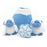 Zippypaws Burrow Christmas Dog Toy - Plush Squeaky Holiday Dog Gifts For Small &Amp; Medium Puppy Dogs, Interactive Hide &Amp; Seek Stocking Stuffers For Pets - Yeti Mountain &Amp; Snowflake