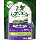 Greenies Teenie Halloween Natural Dental Dog Chew Treats, Scaryberry Blueberry Flavor, 6 Oz. Pack (22-Count)