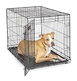Midwest Homes For Pets Newly Enhanced Single Door Icrate Dog Crate, Includes Leak-Proof Pan, Floor Protecting Feet , Divider Panel &Amp; New Patented Features, Black