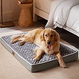 Wnpethome Orthopedic X Large Dog Bed, Dogs Bed For Large Dogs With Egg Foam Crate Pet Bed With Soft Rose Plush Waterproof Dog Bed Cover Washable Removable（Xl Dog Bed 42 X 30 X 4 Inch Grey）