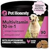 Pet Honesty Multivitamin Dog Supplement, Glucosamine Chondroitin For Dogs, Probiotics, Omega Fish Oil, Dog Supplements &Amp; Vitamins, Dog Vitamins For Skin And Coat Allergies, (Chicken 90 Ct)
