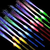 Zhanmai 24 Pieces Upgraded Glow Fiber Wands Sticks Led Light Wands Fiber Optic Wands Led Flashing Sticks Glow Flashing Wands Fiber Optic Wands For Party Favors(Multicolor)