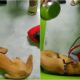 Dog Cowering In Fear After Being Beaten With A Metal Bowl