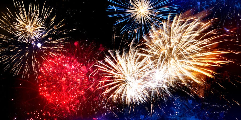 Fireworks Display In The Night Sky